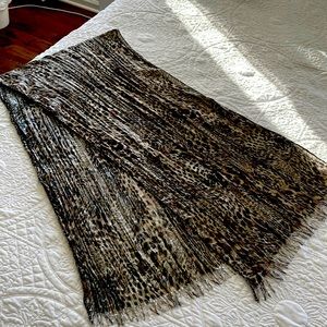 VINTAGE animal print scarf with metallic threading throughout